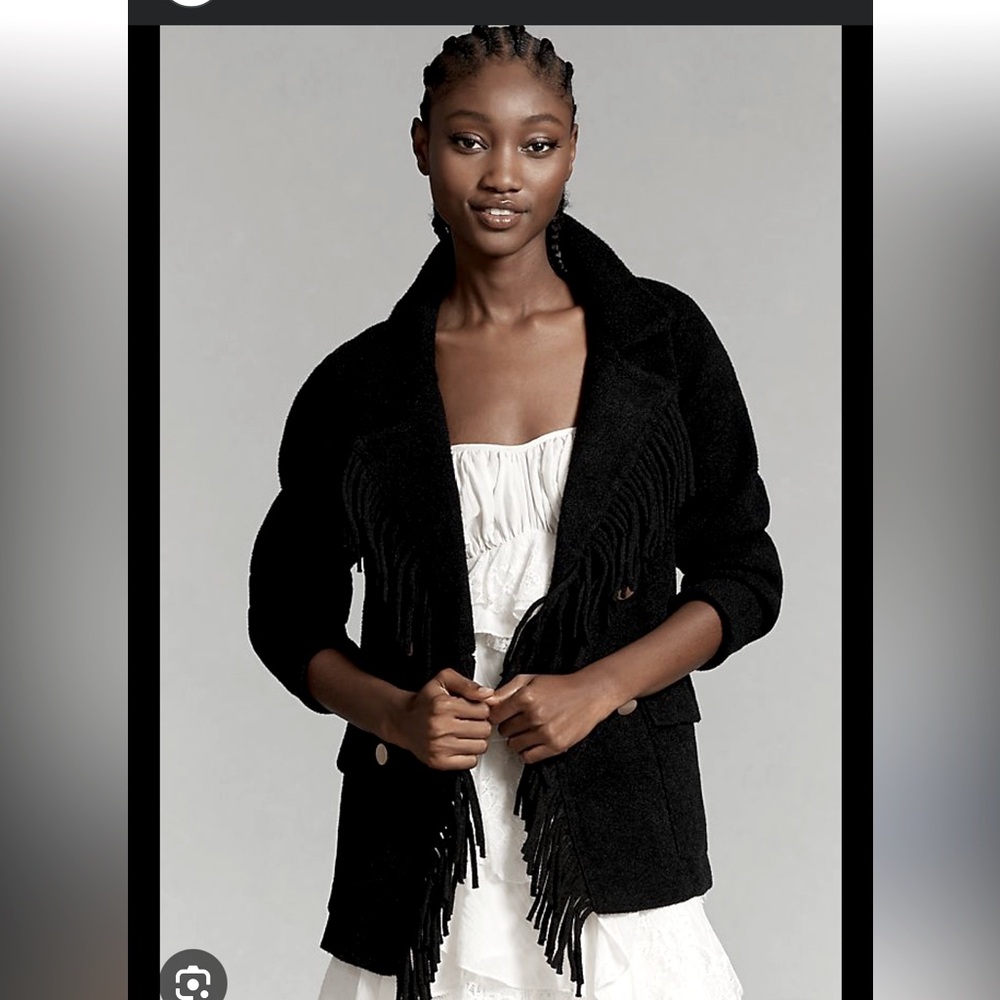 NVLT knit blazer fringe coatigan